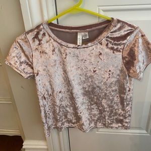 Crushed velvet crop top
